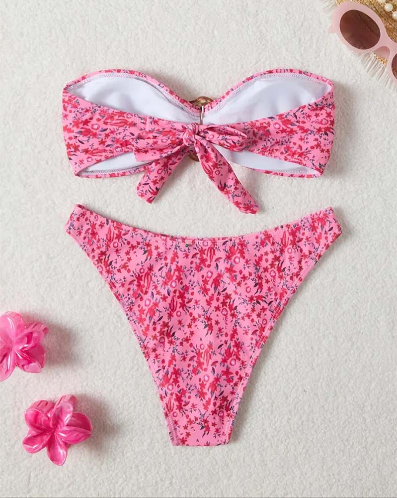 Bandeau Floral Bikini
