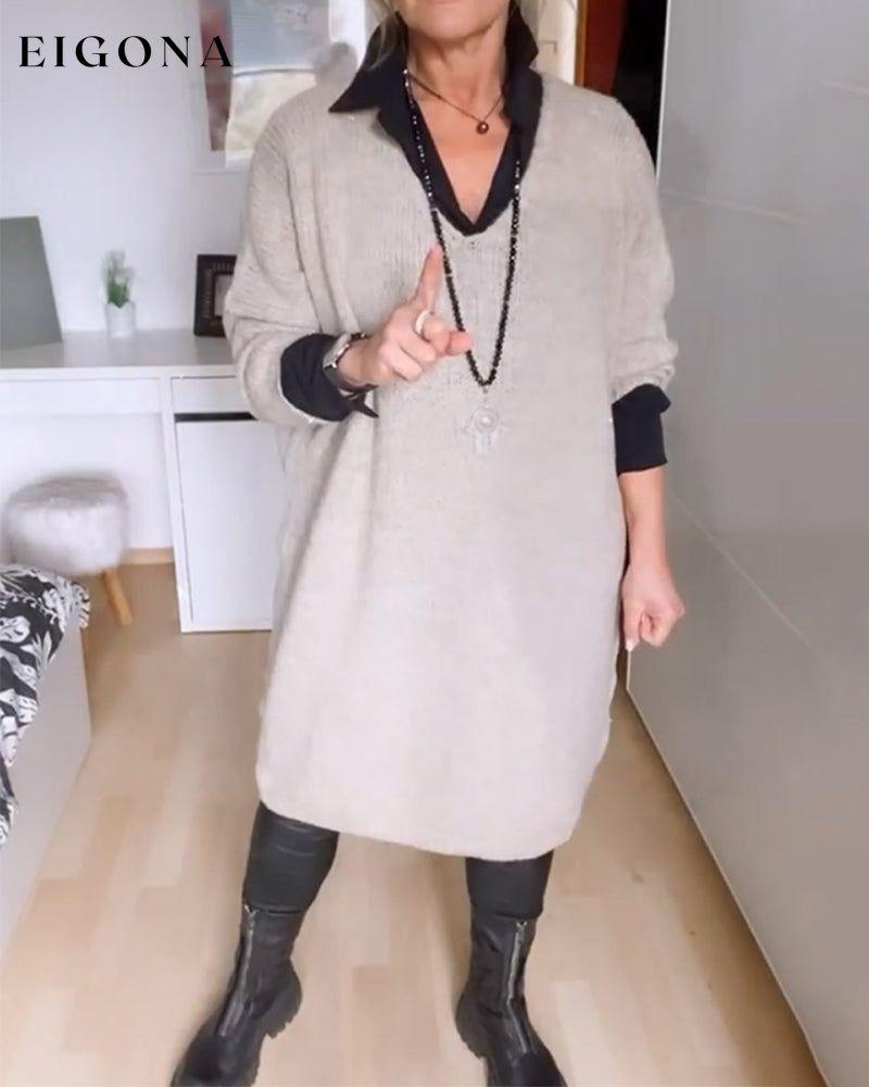 Button solid color casual shirt dress 2023 f/w 23BF casual dresses Clothes Dresses spring