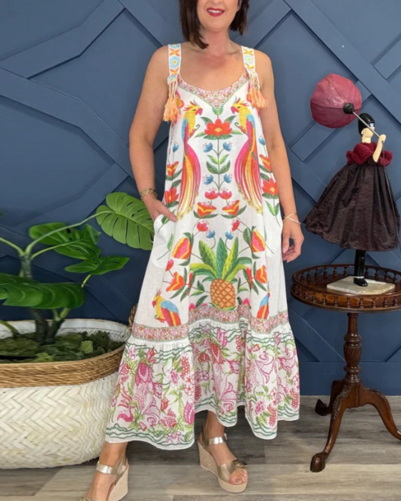 Floral Print Halter Dress