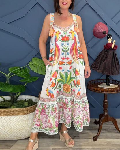 Floral Print Halter Dress