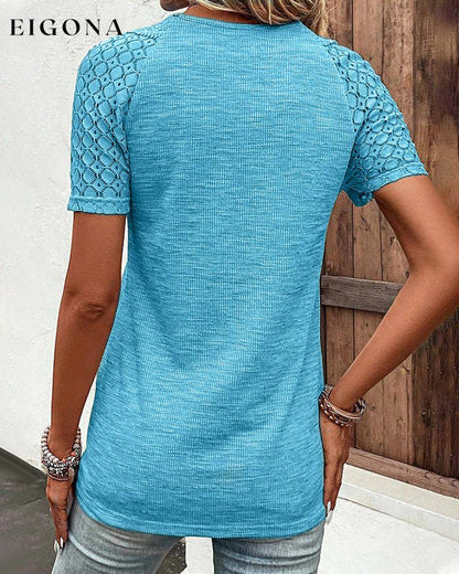 Lace Short Sleeve T Shirt 23BF 23BK clothes Short Sleeve Tops Spring Summer T-shirts Tops/Blouses