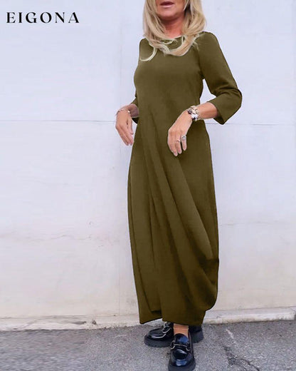 Simple solid color pocket dress 2023 f/w 23BF casual dresses Clothes Dresses spring