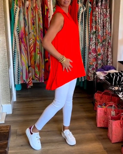 Ermeløse jakkeslag rynket topp