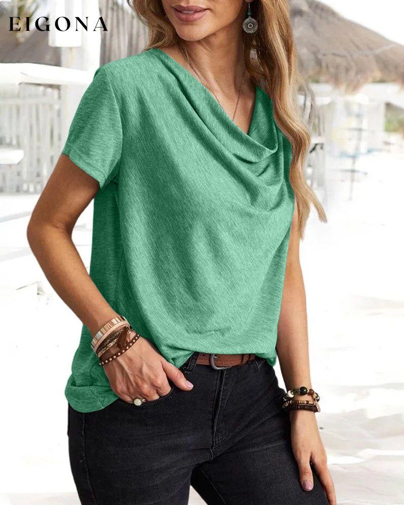 Cowl Neck T-shirt with Short Sleeves 23BF clothes Short Sleeve Tops Summer T-shirts Tops/Blouses