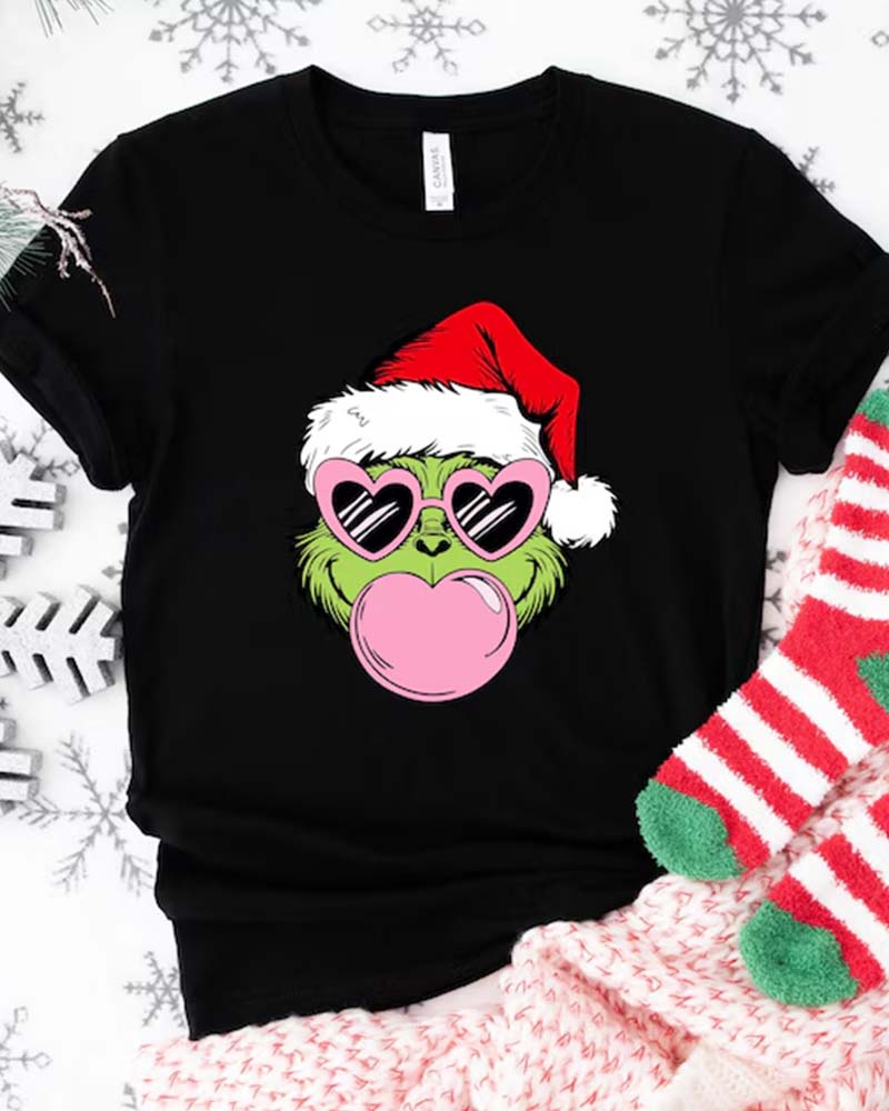 Women's Funny Grinch Christmas T-shirt christmas summer t-shirts women's christmas