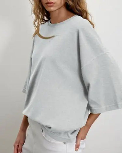 Batwing Sleeve Crew Neck Loose T-Shirt