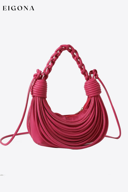 PU Leather Handbag Hot Pink One Size clothes Ship From Overseas trend Y.P