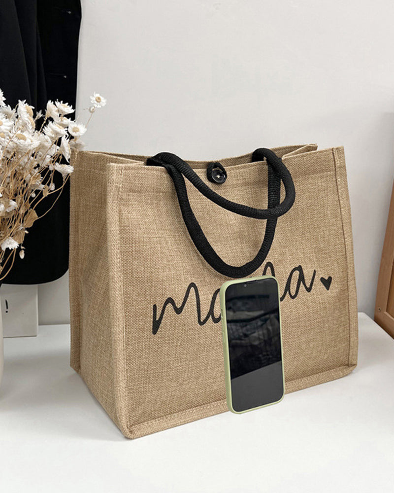 Portable Linen Large Capacity Shoulder Bag