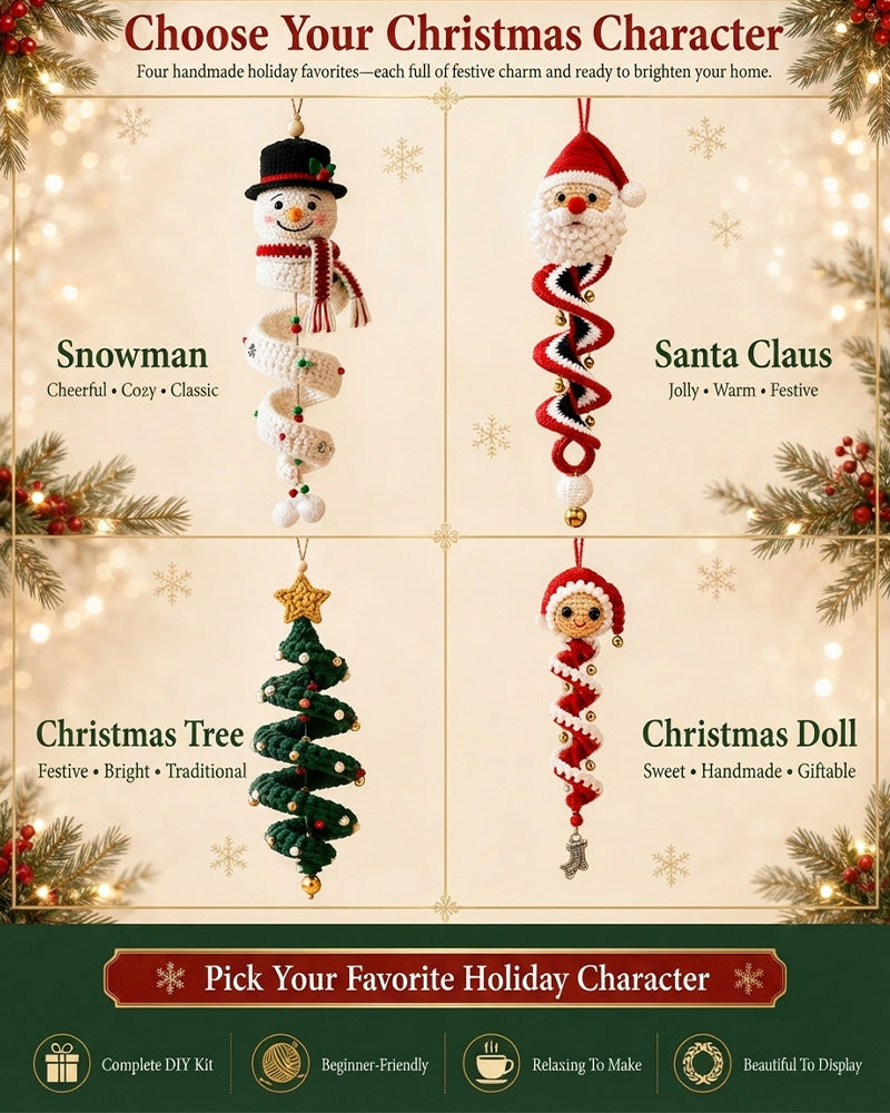 ☃️ DIY Spiral Crochet Snowman Kit