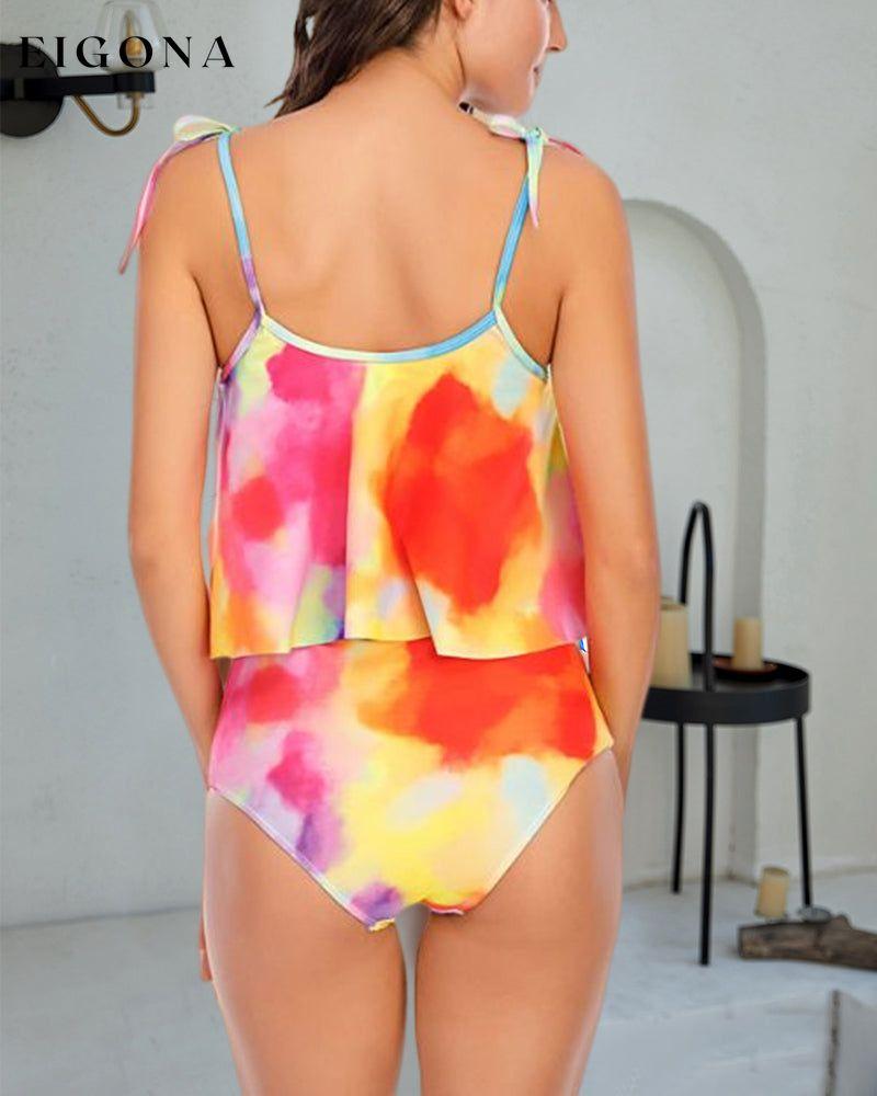 Elegant Floral and Stripe Print Tankinis 23BF Clothes Summer Swimwear Tankinis