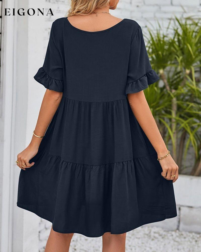 V-neck Dress with Ruffle Sleeves 23BF Casual Dresses Clothes Dresses Summer