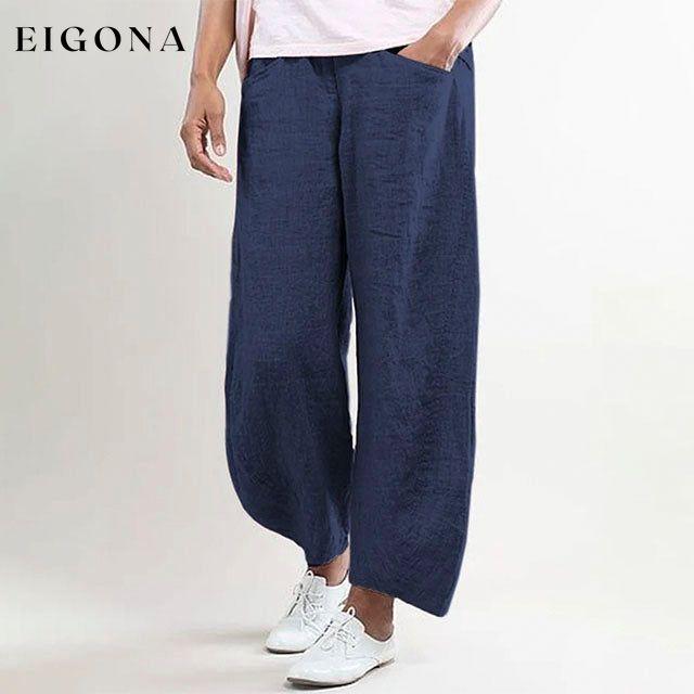 Casual Solid Color Pants Blue best Best Sellings bottoms clothes pants Plus Size Sale Topseller