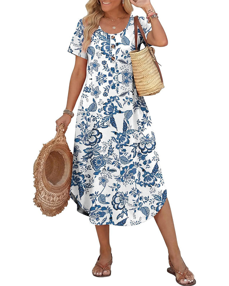 A Hem Printed Dress