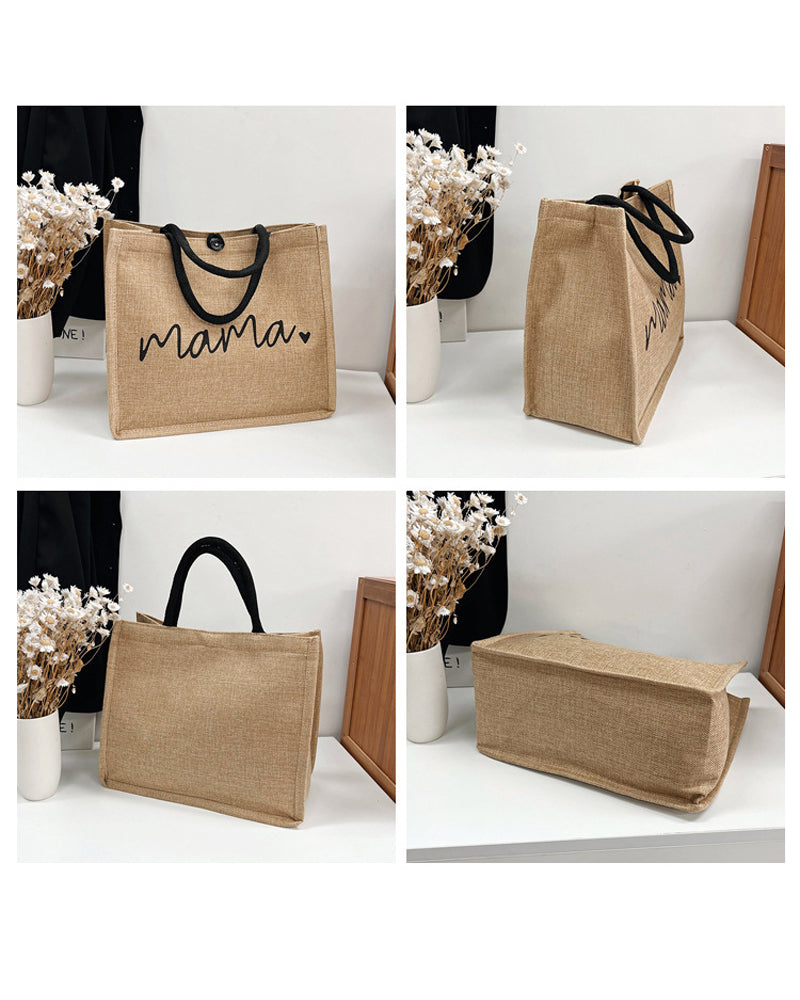 Portable Linen Large Capacity Shoulder Bag