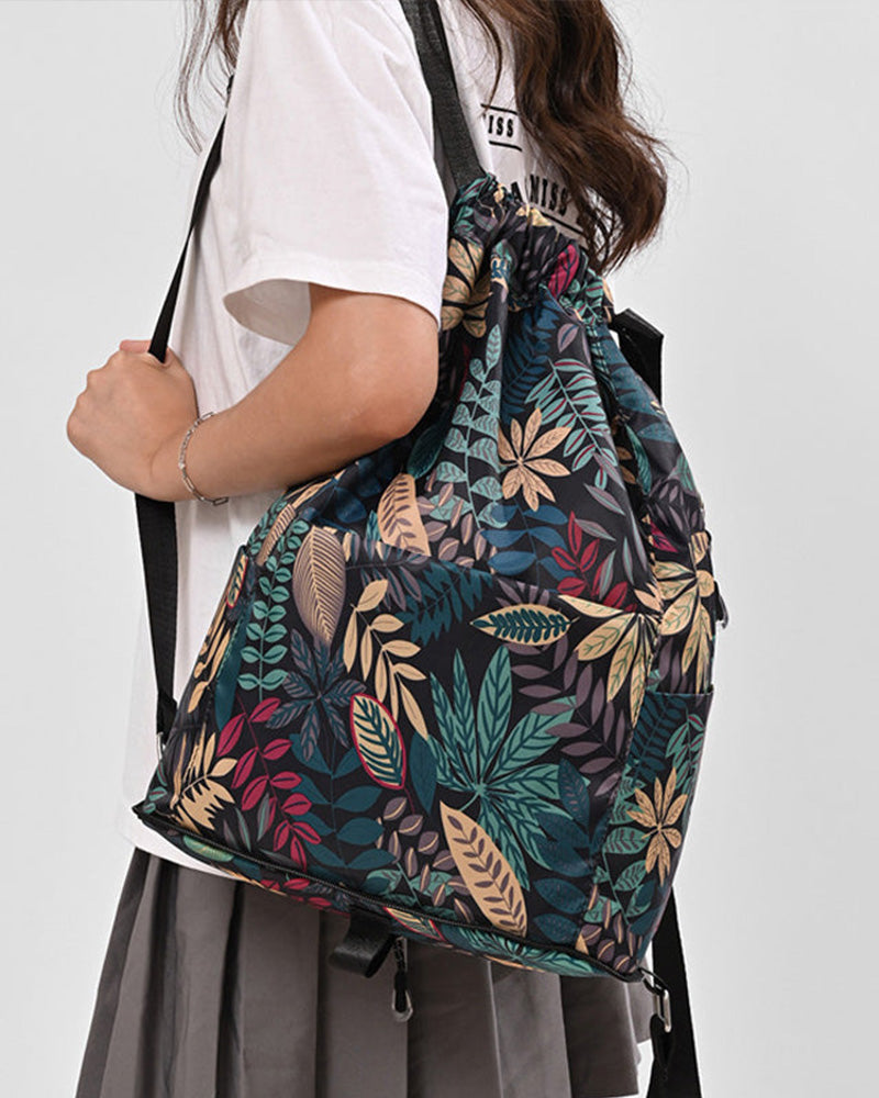 Ethnic style drawstring shoulder bag bags