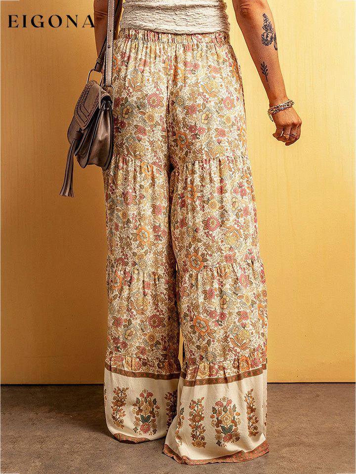 Floral Tiered Wide Leg Pants clothes Ship From Overseas SYNZ trend