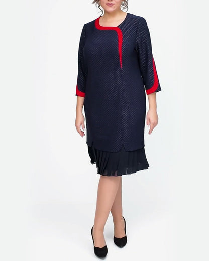 Polka Dot Contrast Color Stitching Dress 2024 f/w casual dresses