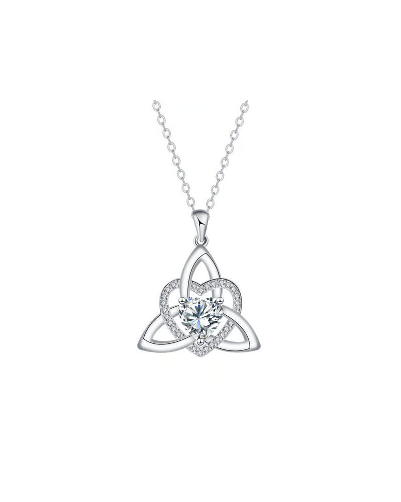Birthstone Celtic Trinity Knot Heart Necklace✨ Heart Shape Celtic Trinity Knot Birthstone Pendant