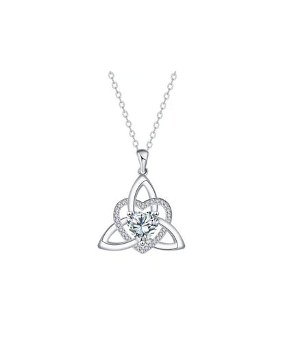Birthstone Celtic Trinity Knot Heart Necklace✨ Heart Shape Celtic Trinity Knot Birthstone Pendant