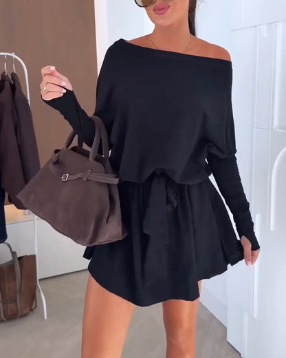 Off-Shoulder With Leggings Dress