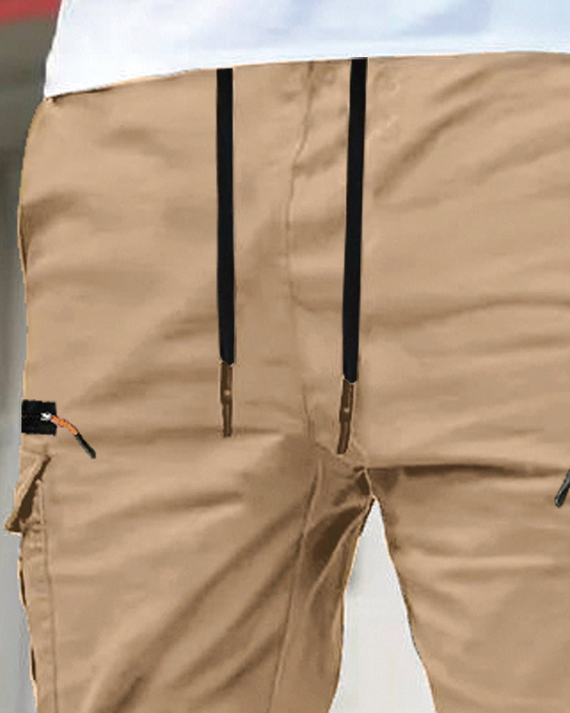 Men's Elastic Cuff Solid Color Relaxed Pant