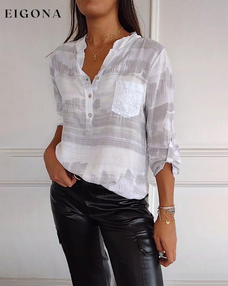 Pocket print casual blouse blouses & shirts spring summer