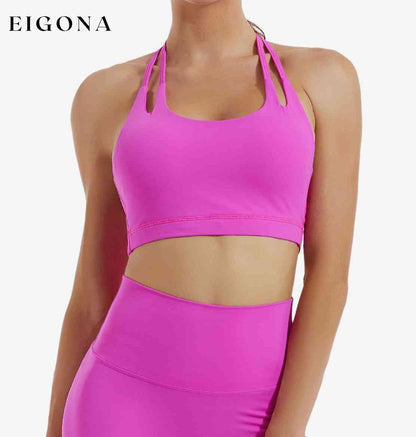 T-Back Sports Bra Hot Pink 2 pieces active wear clothes J@S setv Ship From Overseas Shipping Delay 09/29/2023 - 10/04/2023 workout setv