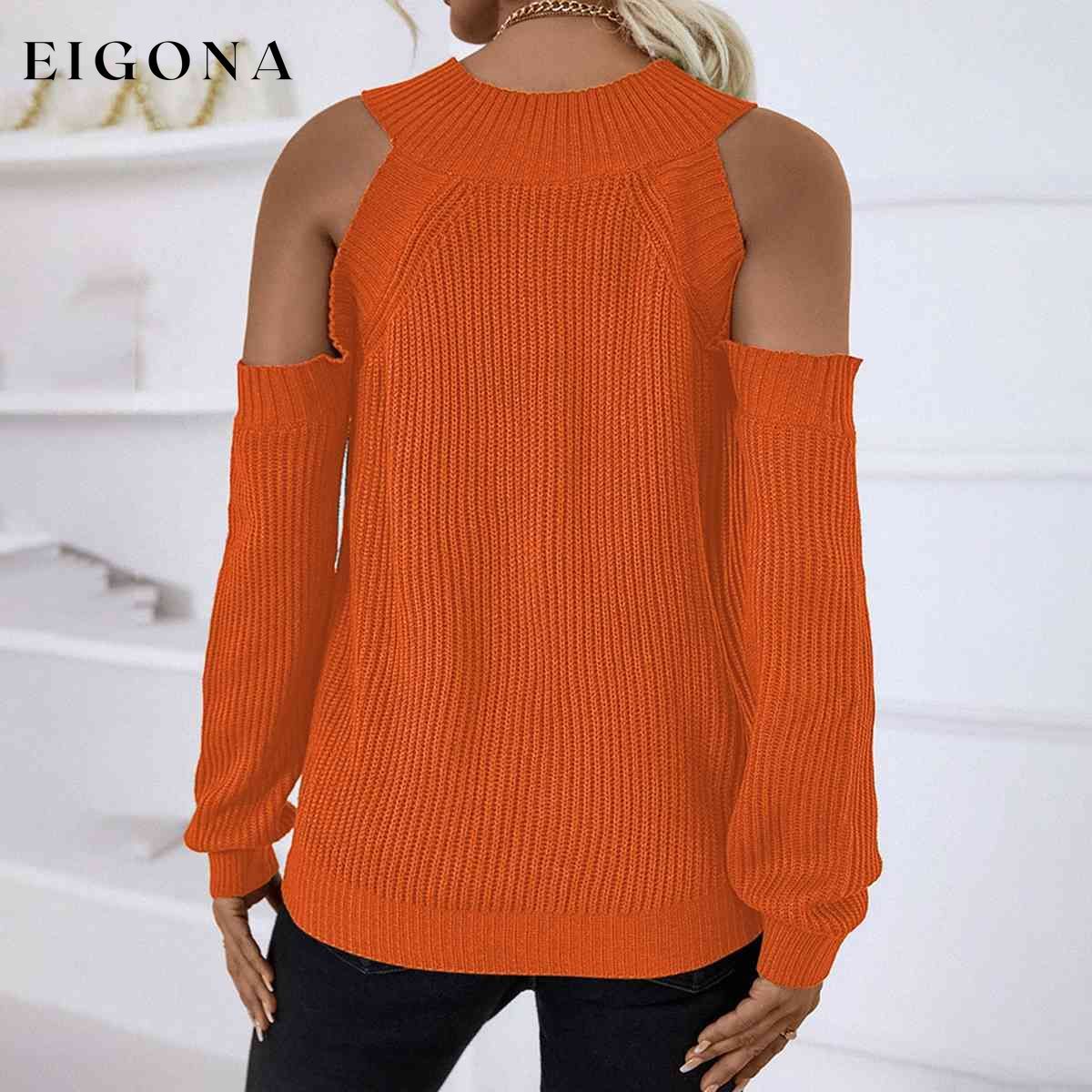 Round Neck Cold-Shoulder Sweater clothes Ship From Overseas Y@Q@S