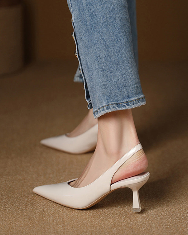 Solid color temperament pointed high heels 2024 f/w high heels spring summer