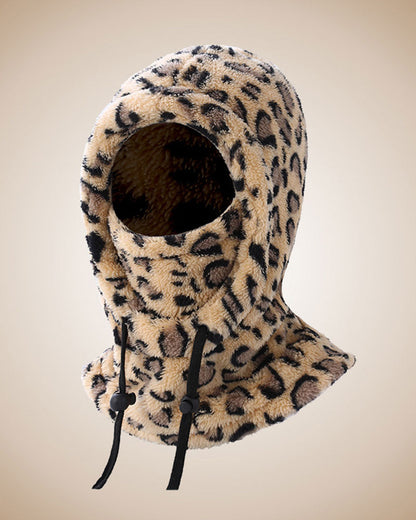 Leopard Print Warm Integrated Hat