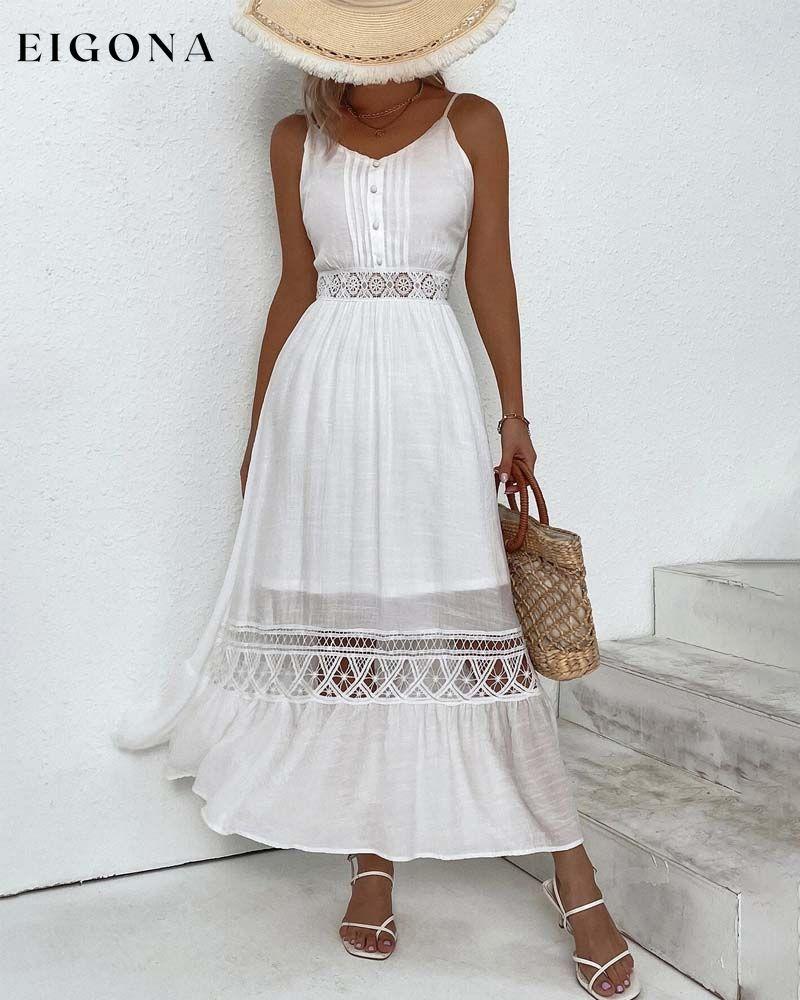 Solid color elegant lace suspender dress casual dresses party dresses summer