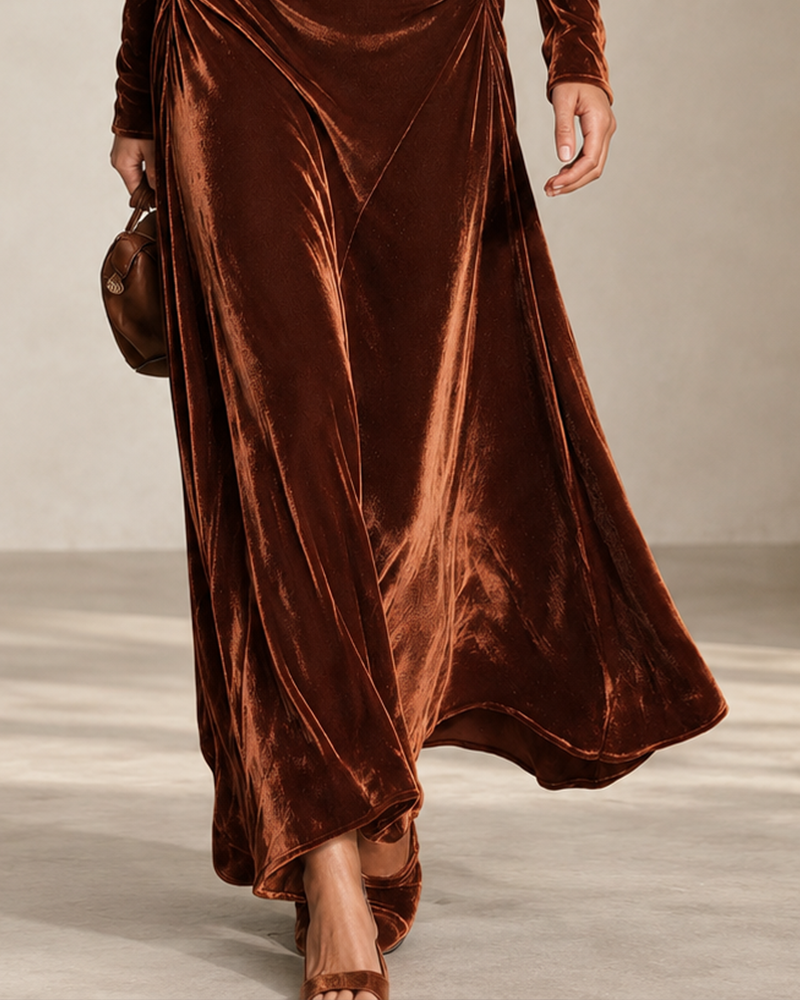 Fashion Spaghetti Strap Off Shoulder Long Dress 2024 f/w casual dresses