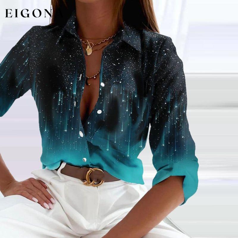 Meteor Print Gradient Blouse best Best Sellings clothes Plus Size Sale tops Topseller