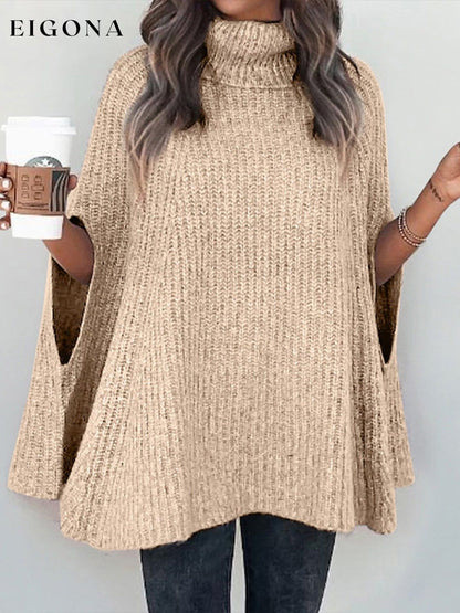 Turtleneck Dolman Sleeve Poncho Fashion Sweater clothes long sleeve Romantichut Ship From Overseas Shipping Delay 09/29/2023 - 10/04/2023 Sweater sweaters turtleneck