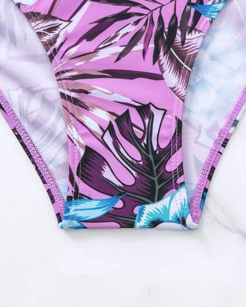 Costume da bagno sexy viola a due pezzi