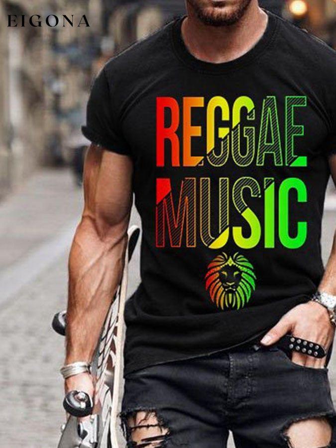 Reggae Music Personality Pattern Short Sleeve T-Shirt men