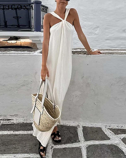 Sleeveless off-shoulder slim fit dress casual dress spring summer vacation dresses