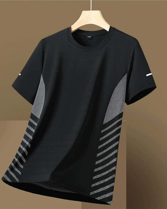 Side Stripe Men's Ice Silk T-Shirt spring summer t-shirts