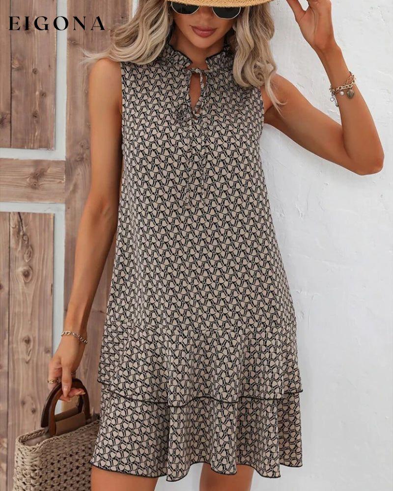 Ruffled Print Sleeveless Dress 23BF Casual Dresses Clothes Dresses SALE Spring Summer