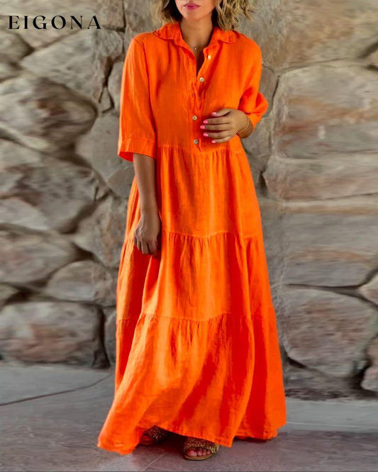 Solid color eyecatching maxi dress Orange 23BF Casual Dresses Clothes Dresses Summer