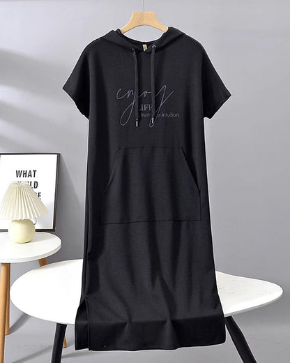 Hooded Casual Drawstring Dress