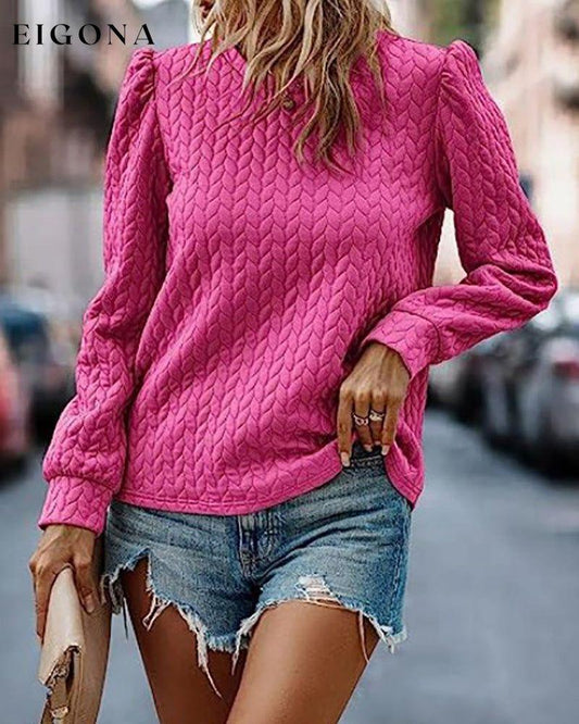 Round neck long-sleeved sweatshirt Hot Pink 2023 F/W 23BF cardigans Clothes discount hoodies & sweatshirts Spring Tops/Blouses
