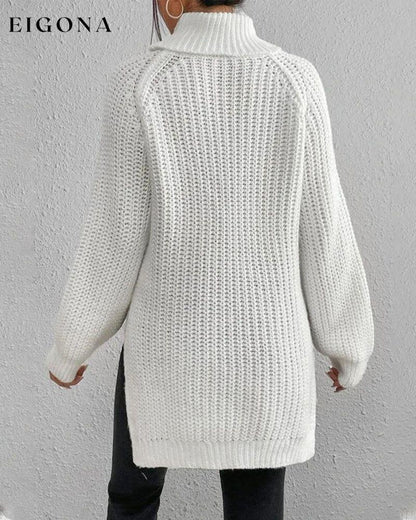 Raglan sleeve turtleneck slit sweater 2023 F/W 23BF clothes discount Pullovers Sweaters Sweaters & Cardigans Tops/Blouses