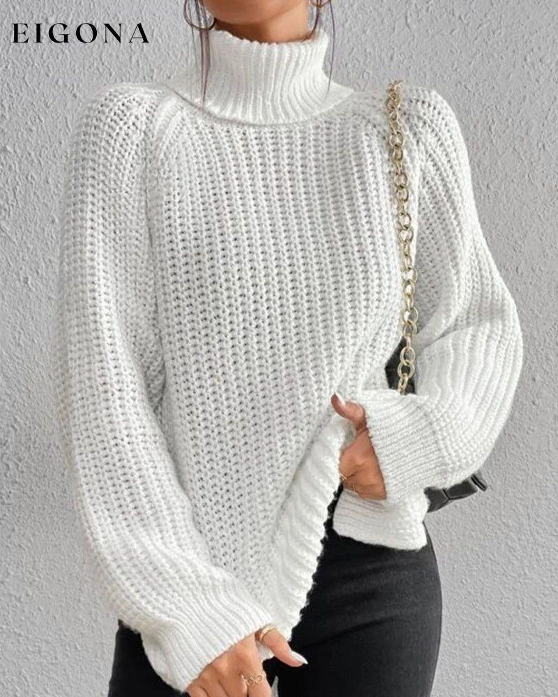Raglan sleeve turtleneck slit sweater White 2023 F/W 23BF clothes discount Pullovers Sweaters Sweaters & Cardigans Tops/Blouses