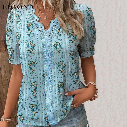 Lace Decoration Floral Blouse best Best Sellings clothes Plus Size Sale tops Topseller