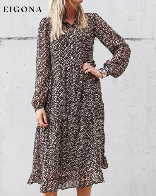 Brown Floral Dress Brown 23BF Casual Dresses Clothes Dress Dresses Spring Summer