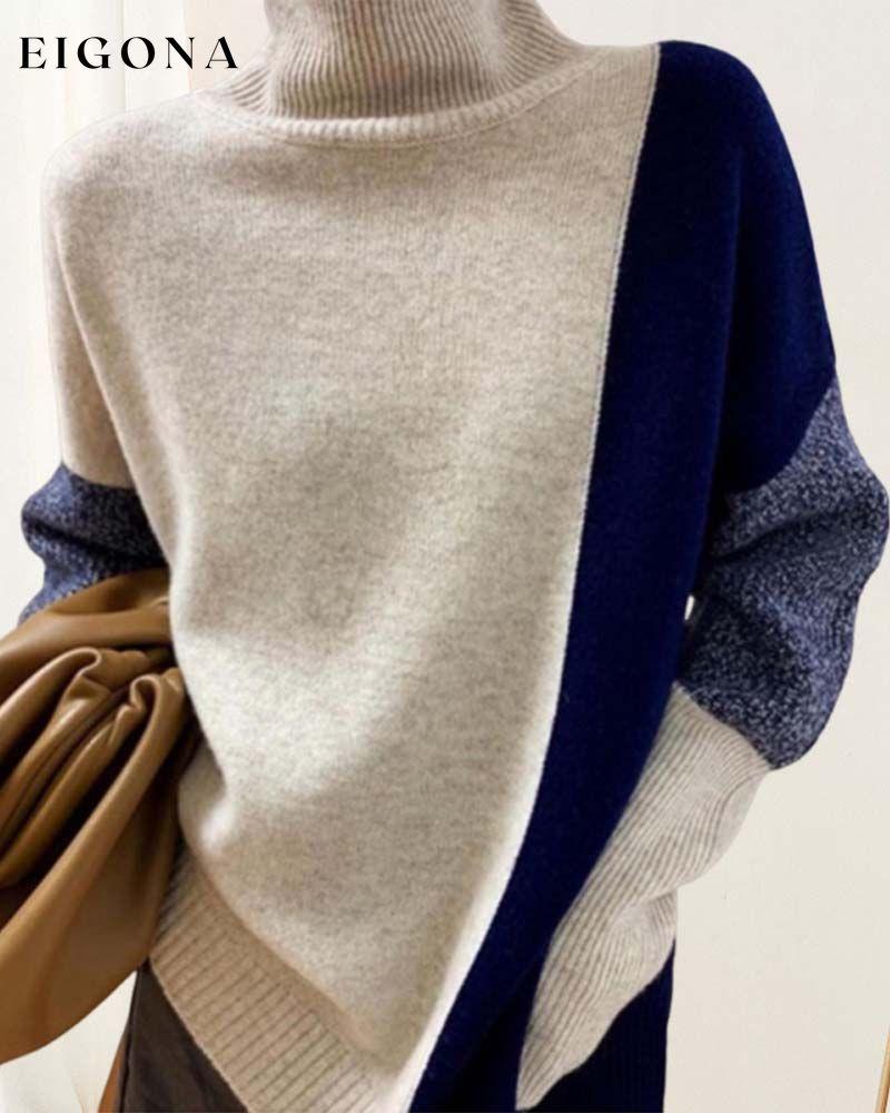 Elegant and romantic contrast color sweater 2023 F/W 23BF autumn clothes Sweaters Sweaters & Cardigans Tops/Blouses Winter