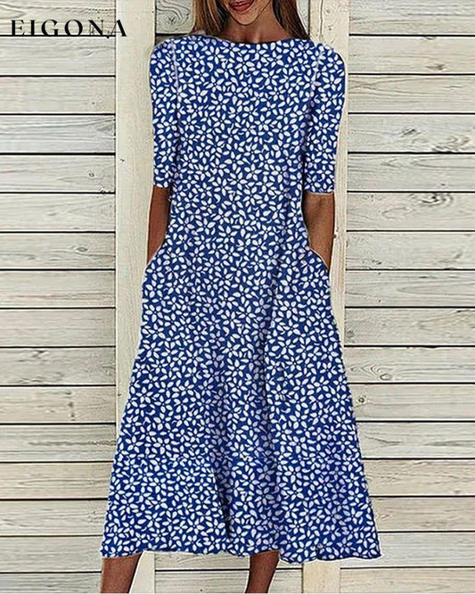 Floral print pockets dress Blue 23BF Casual Dresses Clothes Dresses Spring Summer