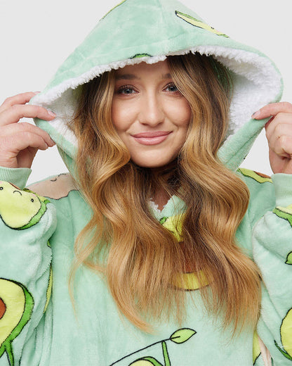 Avocado Printed Loose Blanket Hoodie 2024 f/w Blanket Hoodies