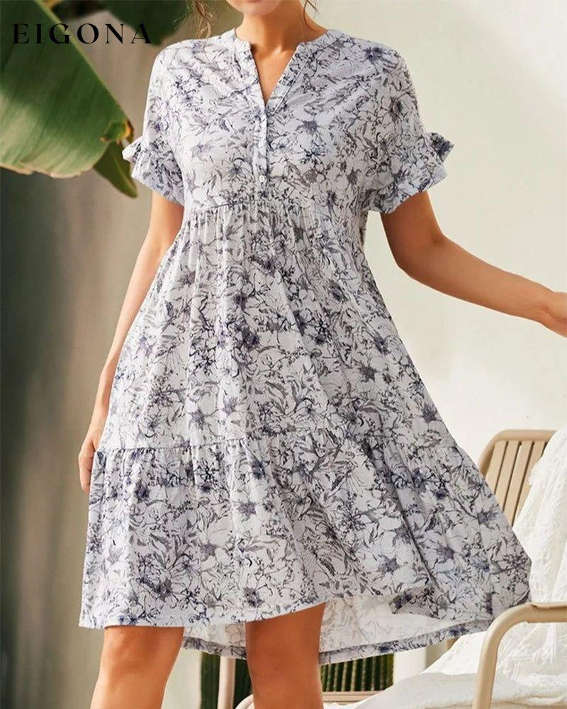 Rose print slim slip dress Gray 23BF Casual Dresses Clothes Dresses Spring Summer